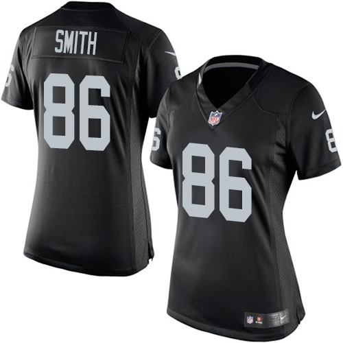 Women's Limited Lee Smith Nike Jersey Black Home - #86 NFL Oakland Raiders